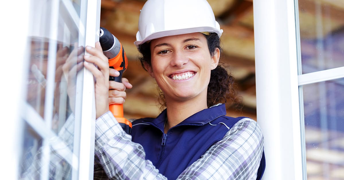 Woman Working Construction Job