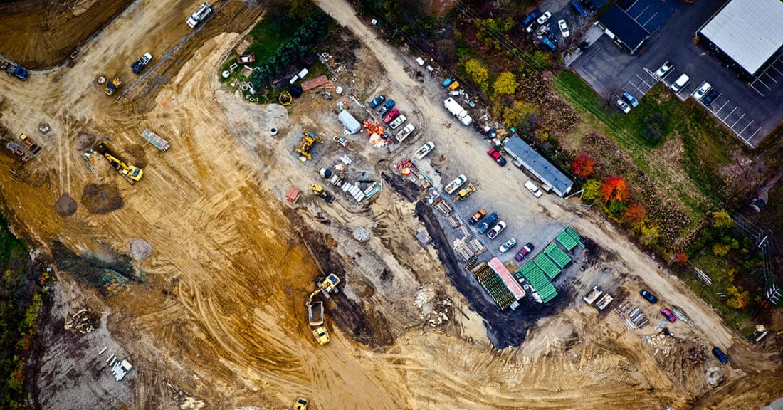 Aerial View of Construction Site