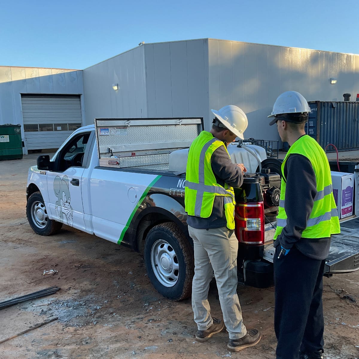 Rainwater crew on site at truck