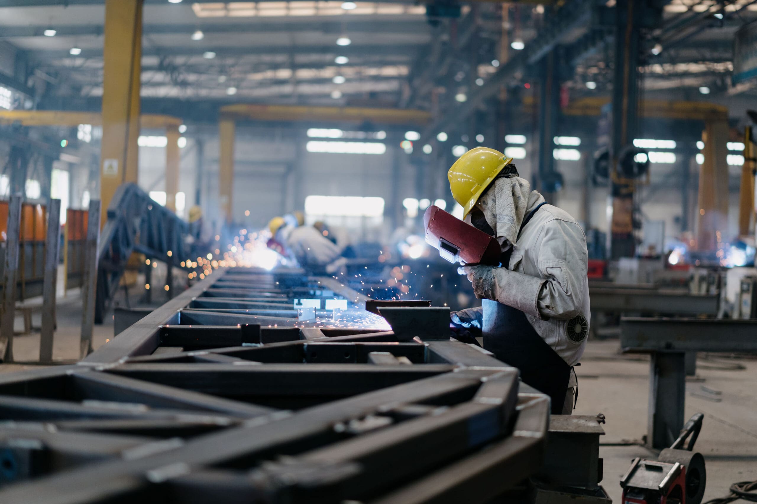 Man welding steel