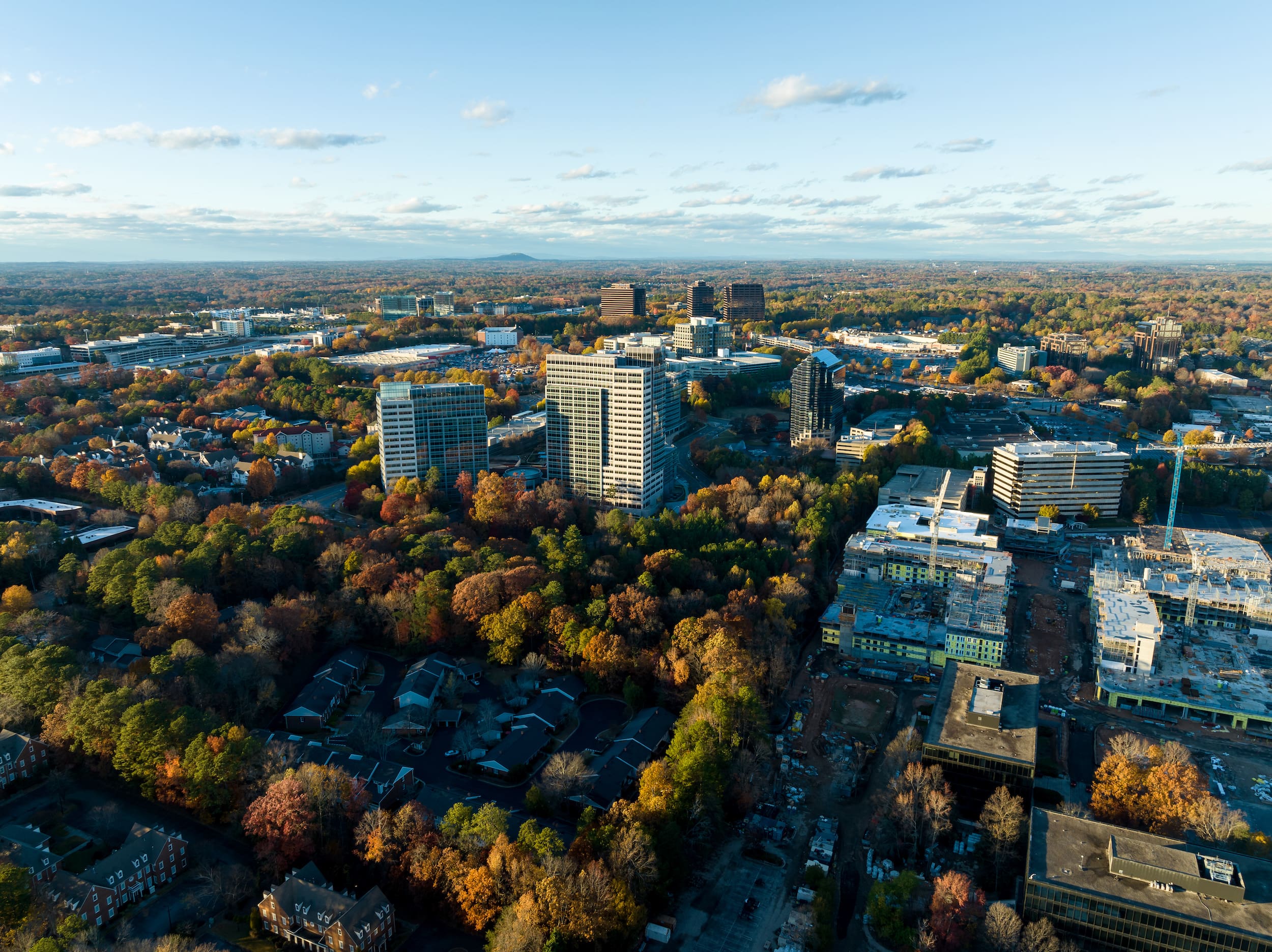 Atlanta metro area drone shot