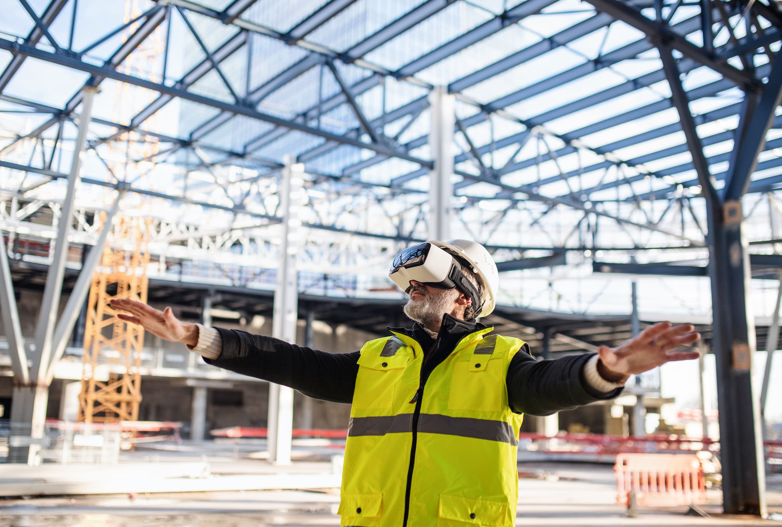 Man using VR on the jobsite